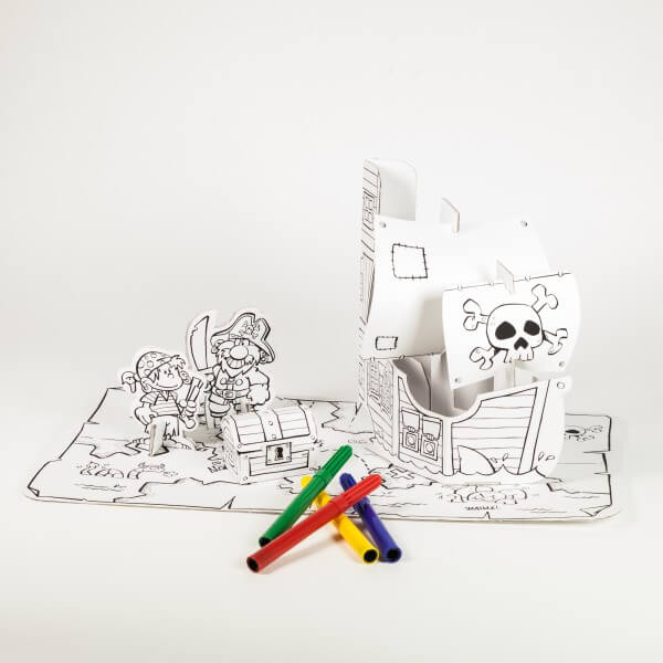 Piraten-Party-Bastelset-Piratenschiff-inkl-Filzstiften-partyspiele-kinderspiele-geburtstagsspiele